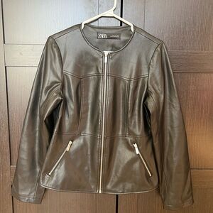 Zara women leather jacket (M size)